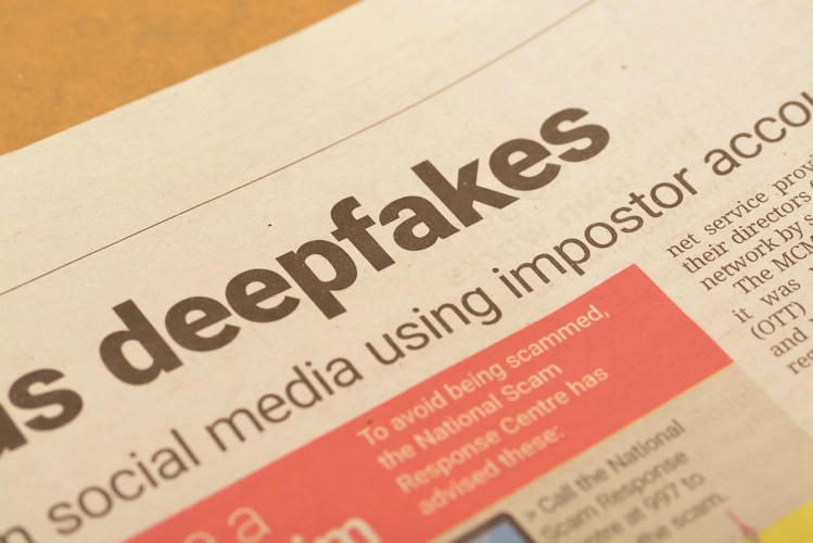 deepfakes headline in newspaper